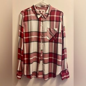 Como Vintage, Medium, worn once, button down, red plad